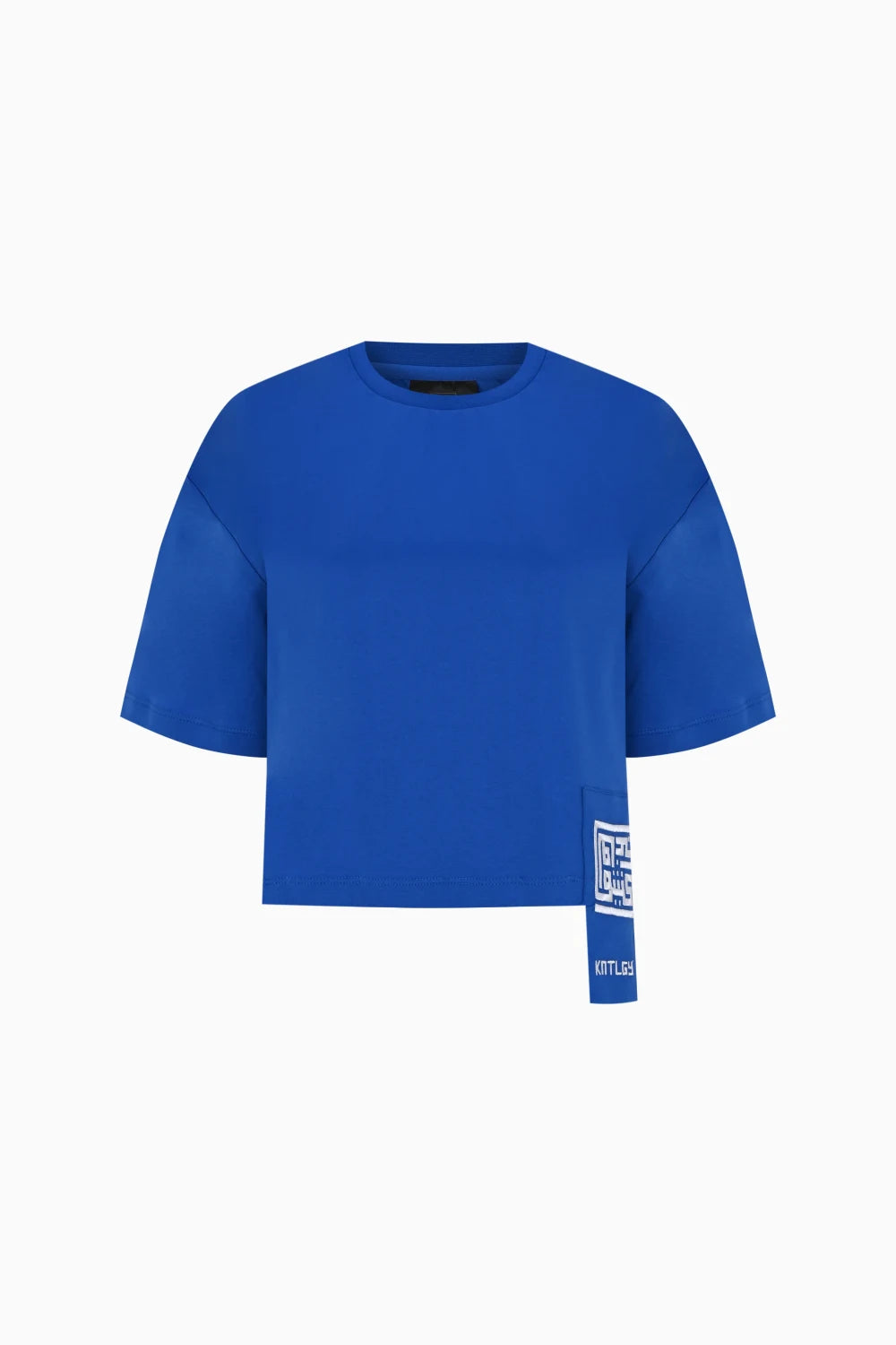 Kntlgy-Mavi Kısa Kollu Crop T-Shirt-T-Shirts-1-Milagron.com