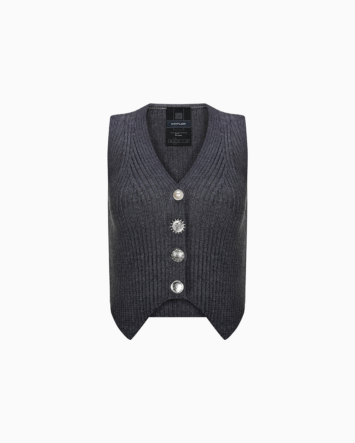 Kntlgy-Multi Button Ribbed Yelek-Yelek-1-Milagron.com