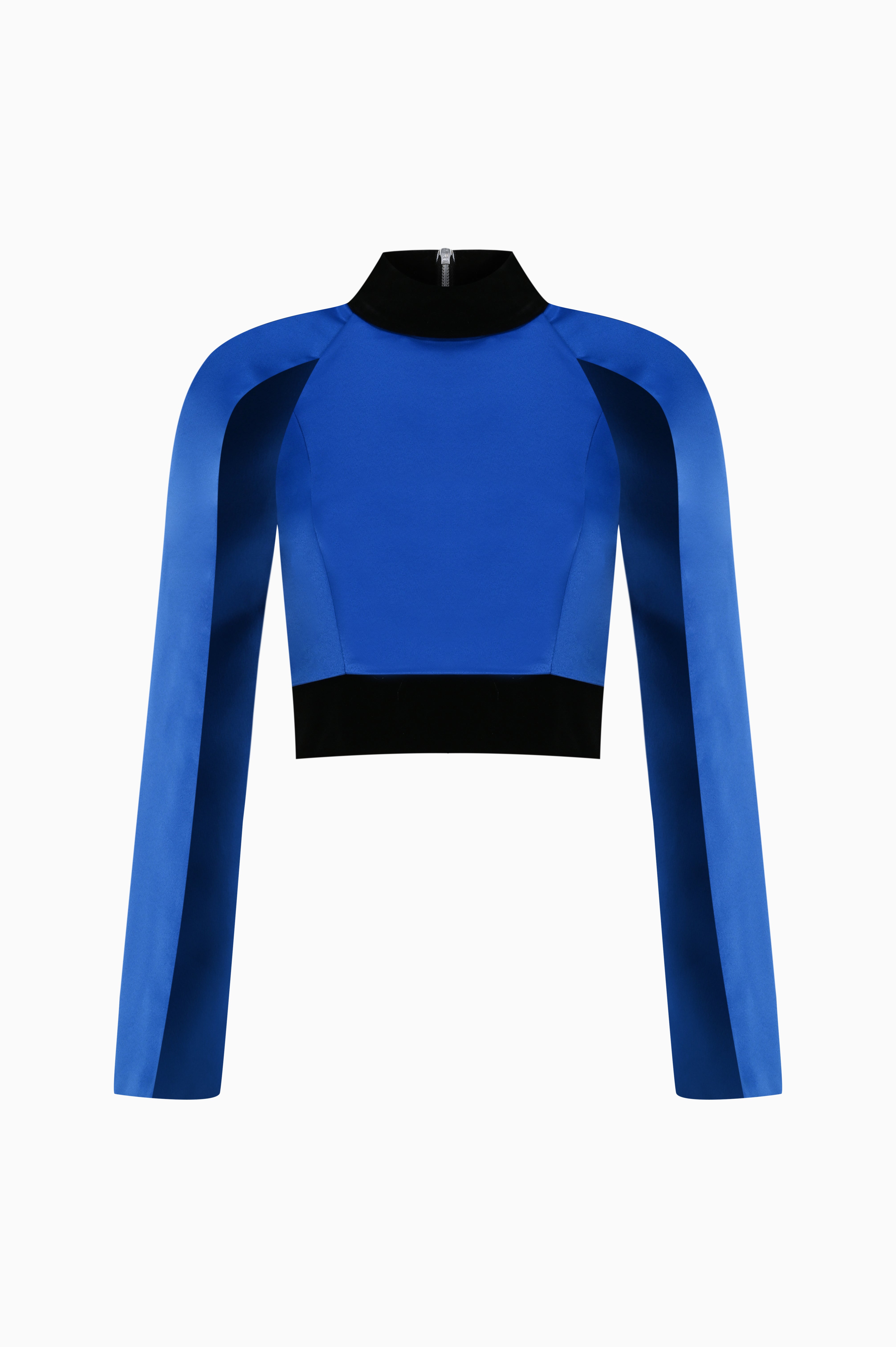 Kntlgy-Opulent Blue Swirl Saten Bluz-Top-1-Milagron.com