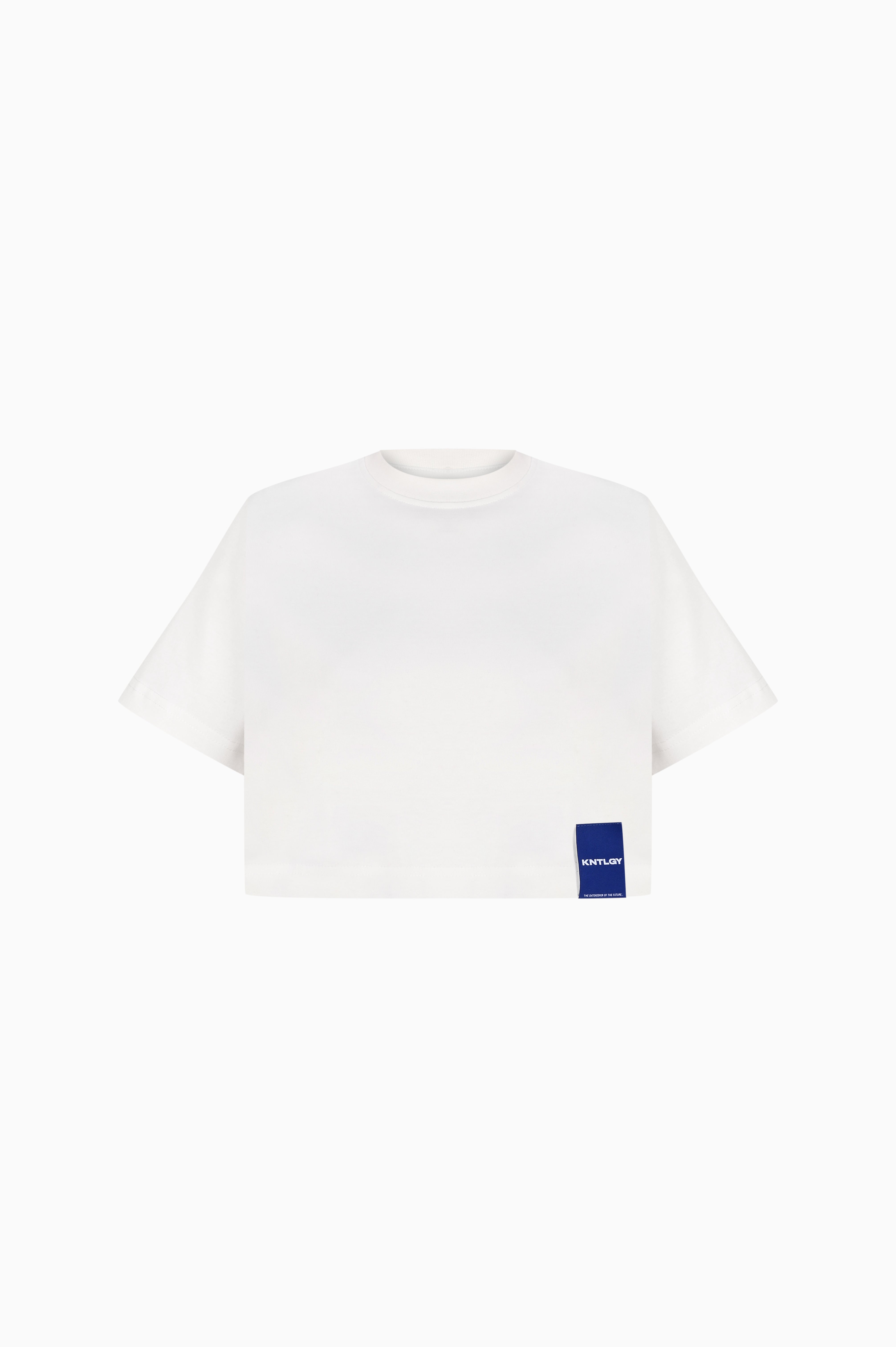 Kntlgy-Oversize Flag Beyaz Crop T Shirt-T-Shirts-1-Milagron.com