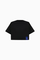 Kntlgy-Oversize Flag Siyah Crop T Shirt-T-Shirts-1-Milagron.com