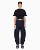Kntlgy-Oversize Flag Siyah Crop T Shirt-T-Shirts-2-Milagron.com