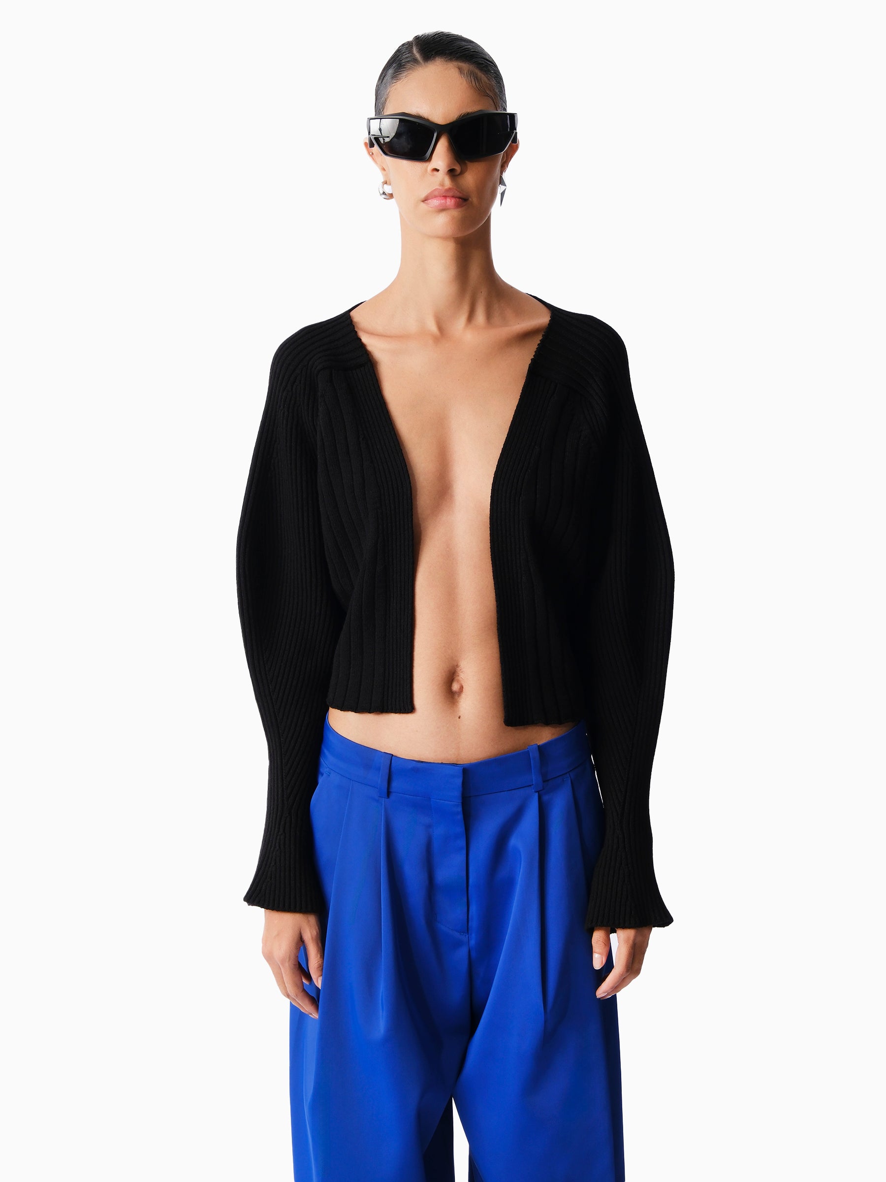 Kntlgy-Siyah Crop Hırka-Kazak & Triko-3-Milagron.com