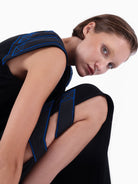 Kntlgy-Siyah Tafta Kontrast Yaka Uzun Elbise-Elbise-4-Milagron.com