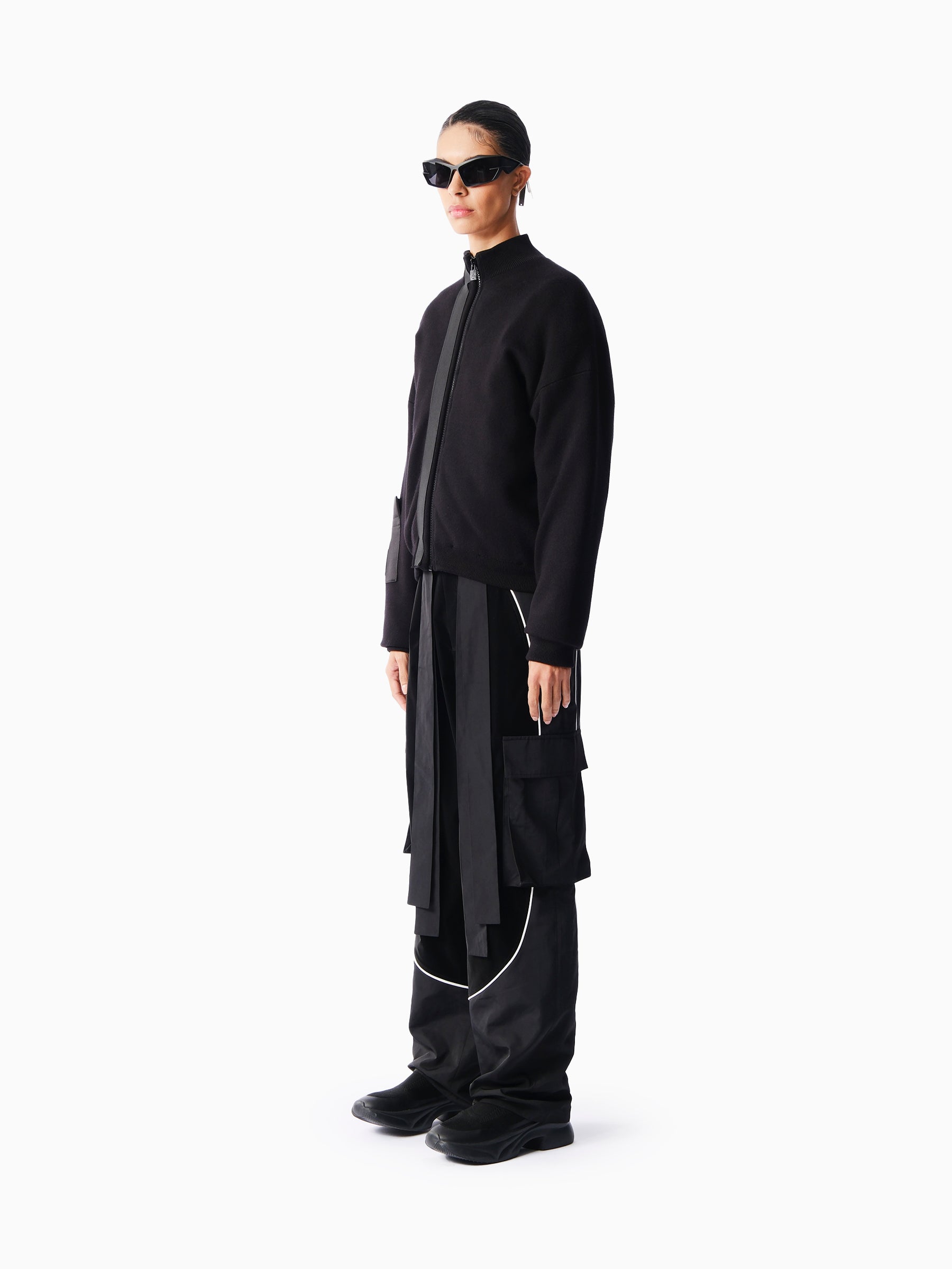 Kntlgy-Siyah Triko Bomber Ceket-Ceket-3-Milagron.com
