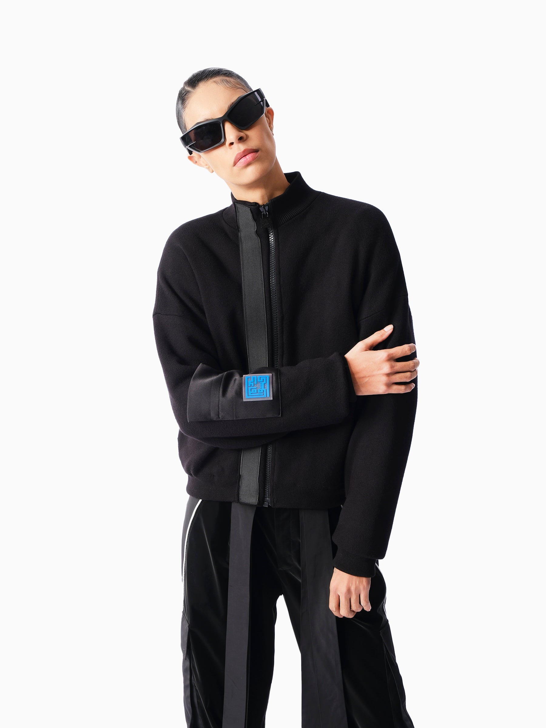 Kntlgy-Siyah Triko Bomber Ceket-Ceket-4-Milagron.com