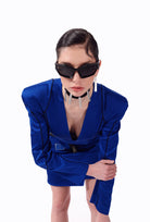 Kntlgy-Super Woman Sınırlı Üretim Mavi Saten Ceket-Ceket-1-Milagron.com