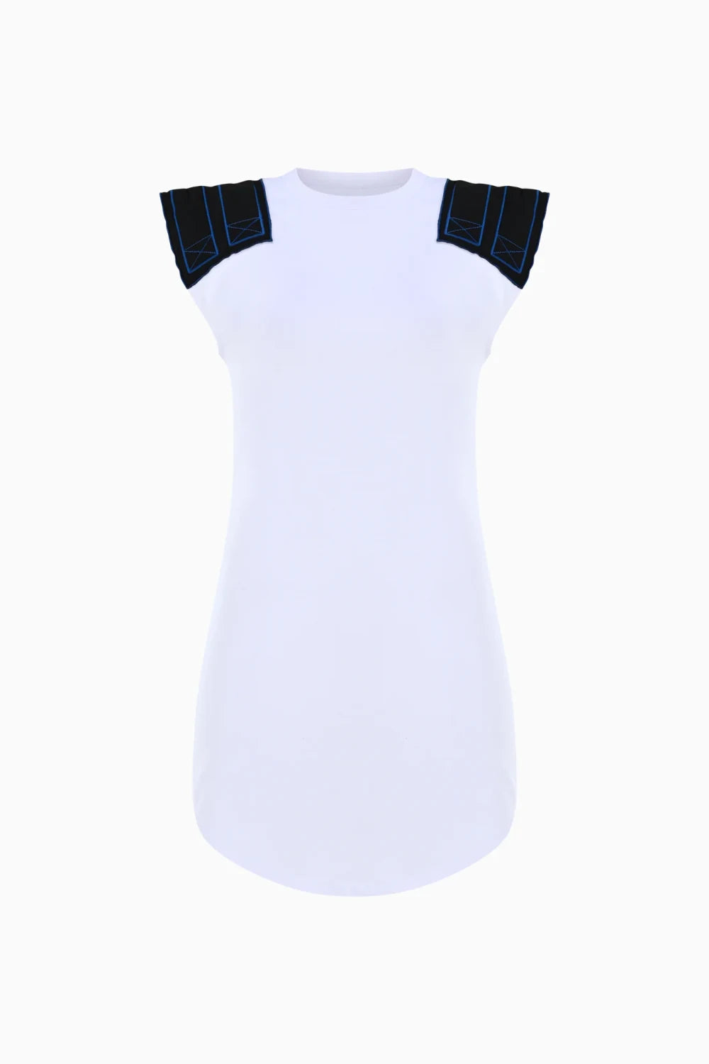 Kntlgy-Tafta Omuzlu Beyaz Elbise-Elbise-1-Milagron.com