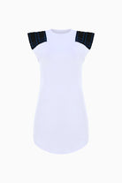 Kntlgy-Tafta Omuzlu Beyaz Elbise-Elbise-1-Milagron.com