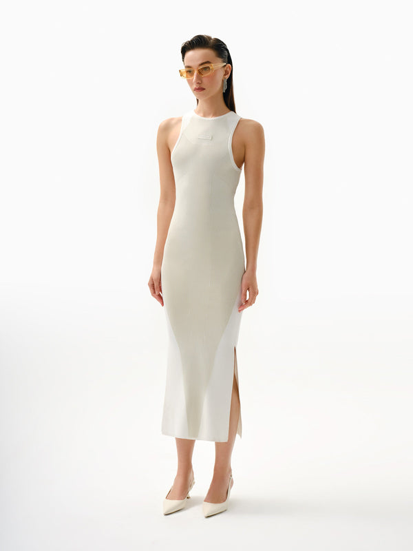 Waterfall Fitilli Bej Midi Elbise