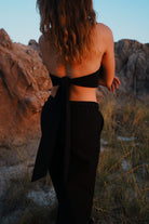 Koi People-%100 Keten Bağlamalı Crop Bluz-Crop Top-1-Milagron.com