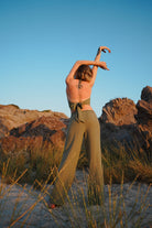 Koi People-%100 Keten Bağlamalı Crop Bluz-Crop Top-2-Milagron.com