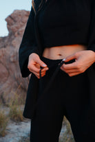 Koi People-%100 Keten Bağlamalı Crop Bluz-Crop Top-3-Milagron.com