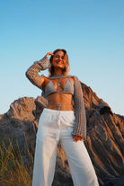 Koi People-%100 Keten Beyaz Pantolon-Keten Pantolon-4-Milagron.com