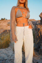 Koi People-%100 Keten Beyaz Pantolon-Keten Pantolon-5-Milagron.com