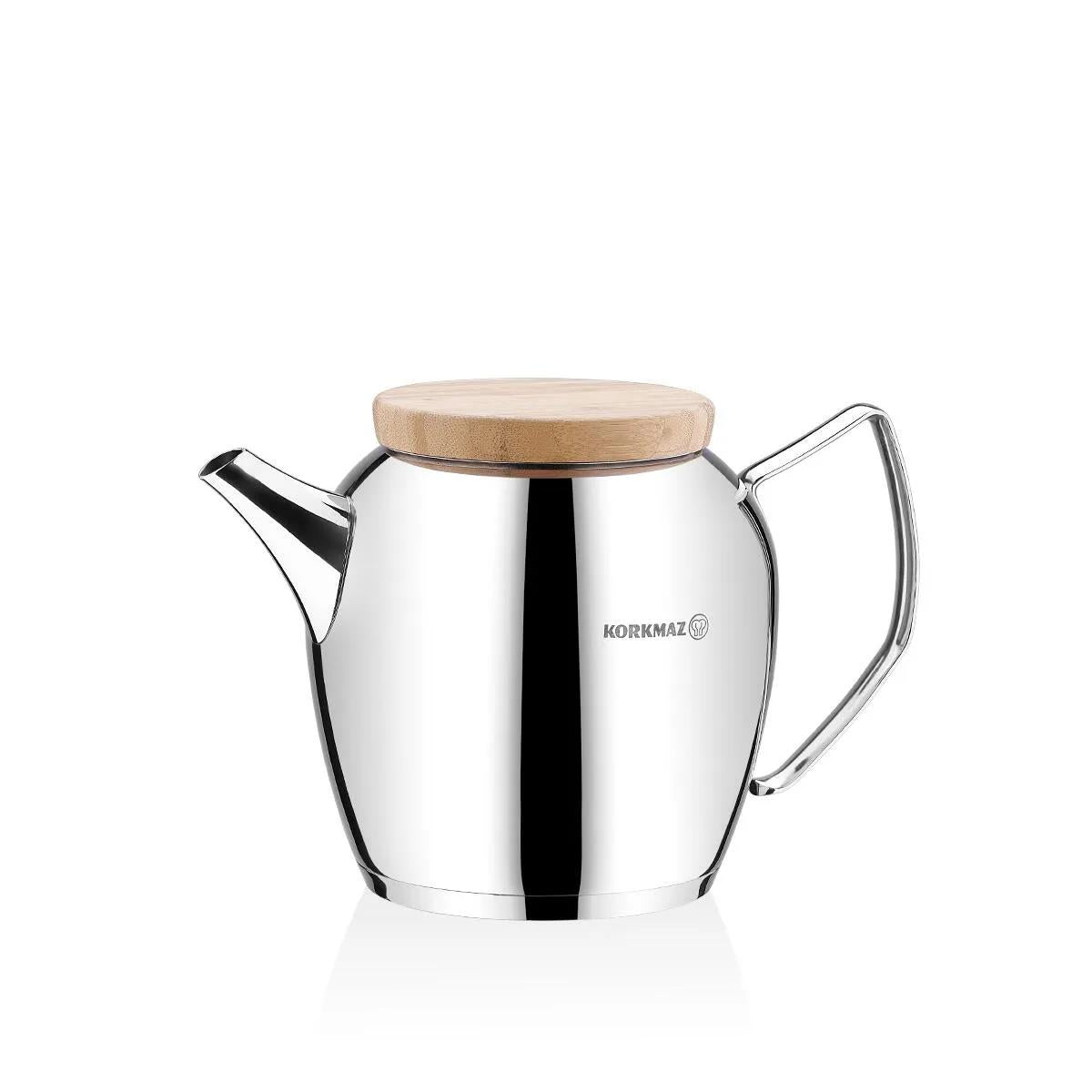 Korkmaz A024 Montana Ahşap Kapaklı Demlik 1.1 Litre