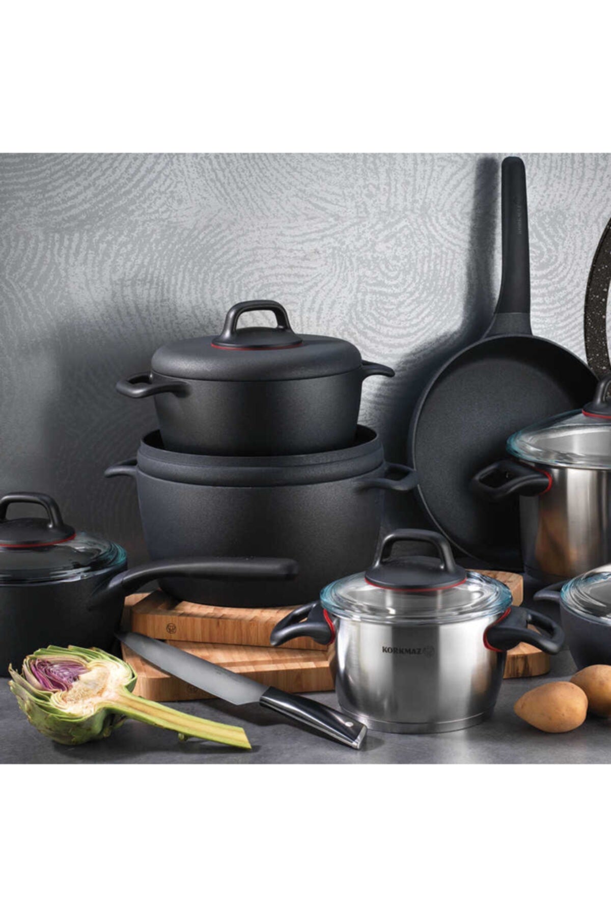 Korkmaz A1354 Gusto Plus Kısa Tencere 24 x 6,5