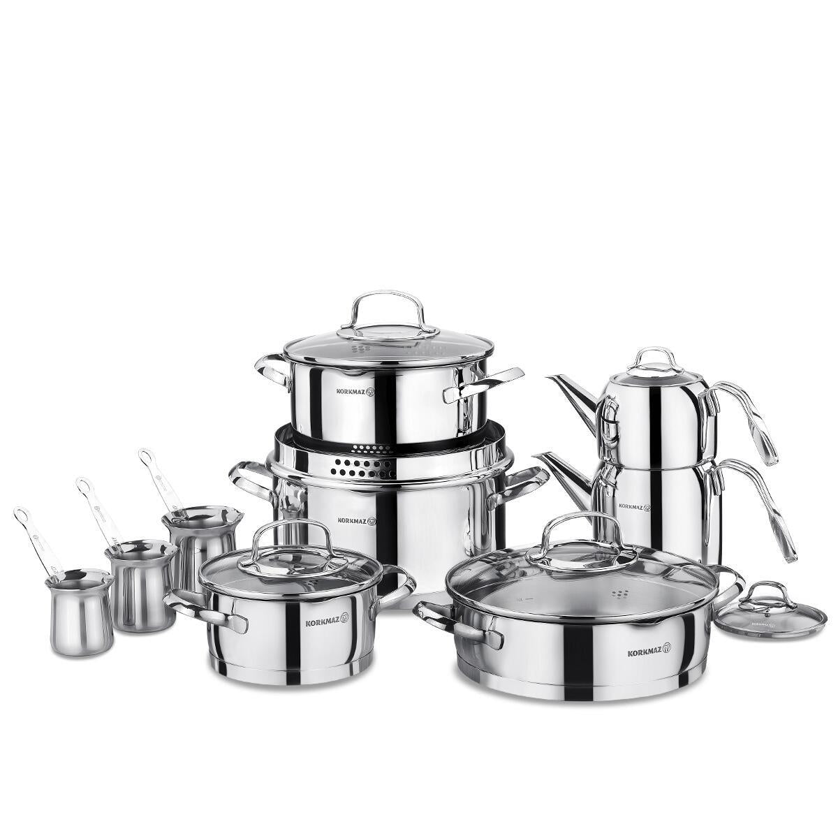 Korkmaz A1702 Steama 15 Parça Çelik Çeyiz Hiper Seti