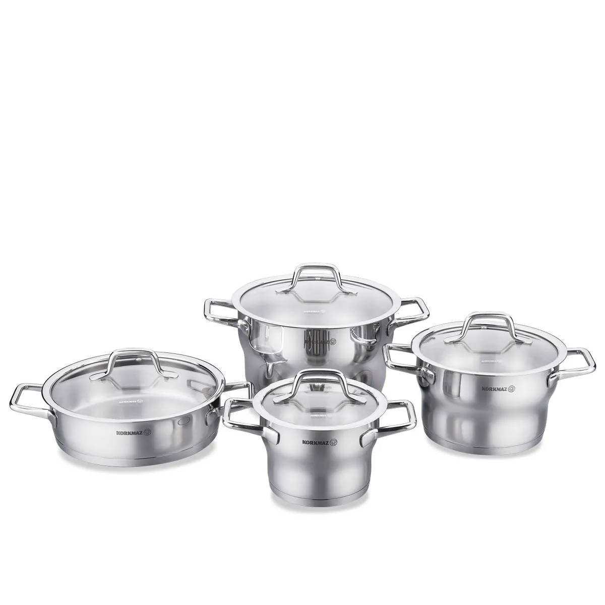 Korkmaz A1957 Festiva 8 Parça Çelik Tencere Seti