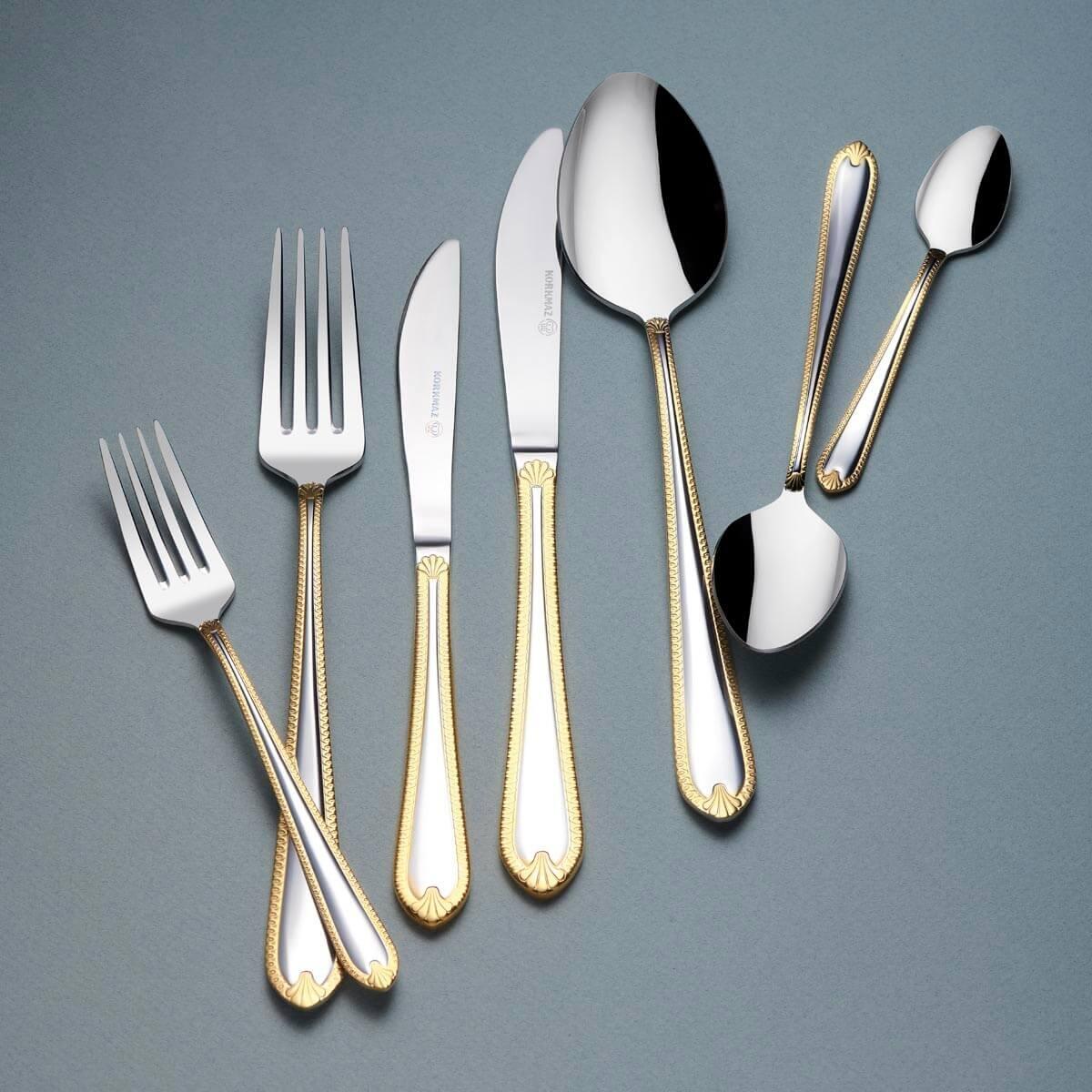 Korkmaz A2517 Dilruba Gold 84 Parça Çatal Kaşık Bıçak Seti