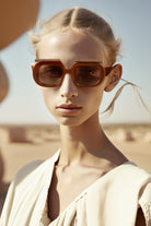 L’Obscure Clarté-Soul W3 Latte Kahverengi Güneş Gözlüğü-Güneş Gözlüğü-3-Milagron.com