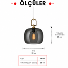 Lumiana-Aurelia Small Füme Cam Sarkıt 3'lü Set-Avize-3-Milagron.com