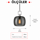 Aurelia Small Füme Cam Sarkıt 3'Lü Set Krom