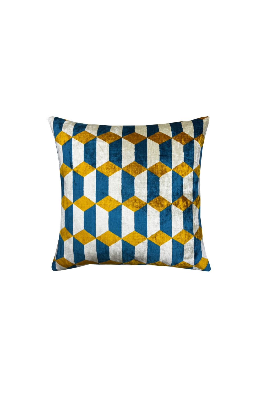 La Casa Antica-İpek Kadife İkat Yastık Kılıfı (50x50cm)-Yastık Kılıfı-1-Milagron.com