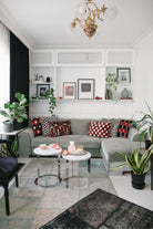 La Casa Antica-İpek Kadife İkat Yastık Kılıfı (50x50cm)-Yastık Kılıfı-3-Milagron.com