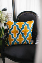 La Casa Antica-İpek Kadife İkat Yastık Kılıfı (50x50cm)-Yastık Kılıfı-3-Milagron.com