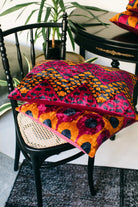 La Casa Antica-İpek Kadife İkat Yastık Kılıfı (50x50cm)-Yastık Kılıfı-3-Milagron.com