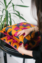 La Casa Antica-İpek Kadife İkat Yastık Kılıfı (50x50cm)-Yastık Kılıfı-3-Milagron.com