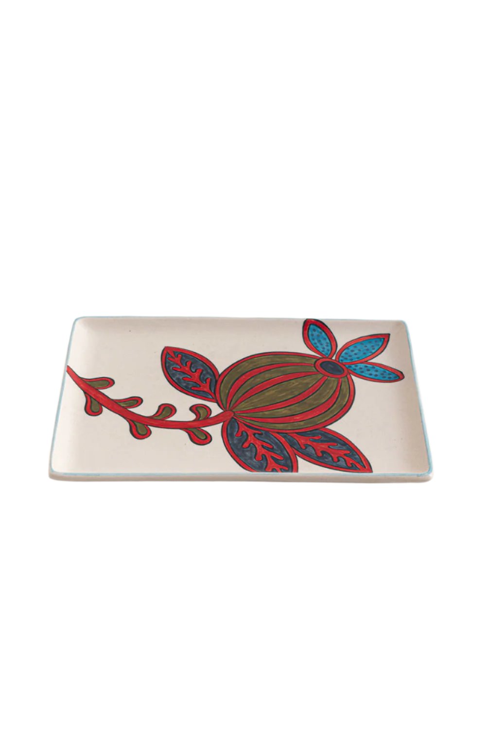 La Casa Antica-Seramik Dikdörtgen Servis Tabağı Suzani-Tabak & Kase-1-Milagron.com