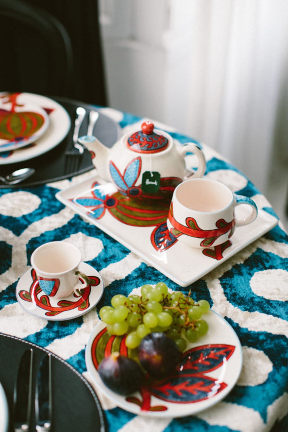 La Casa Antica-Seramik Dikdörtgen Servis Tabağı Suzani-Tabak & Kase-2-Milagron.com