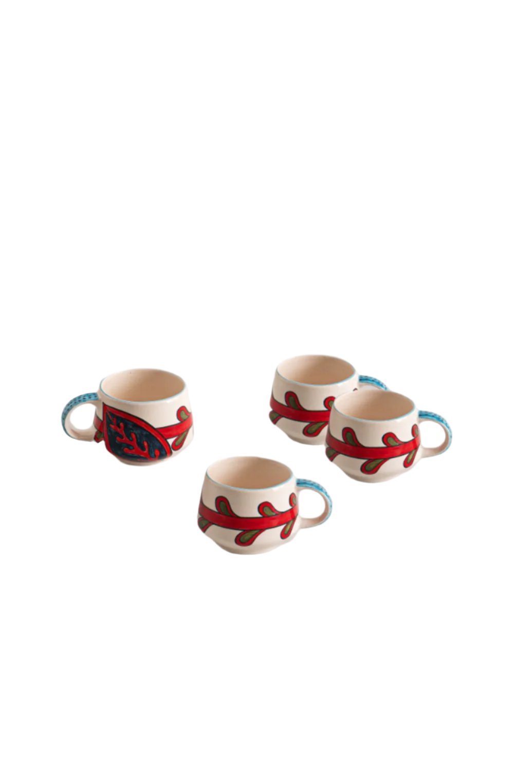 La Casa Antica-Seramik Kahve Fincanı Seti 4 Suzani-Kahve Fincanı-1-Milagron.com