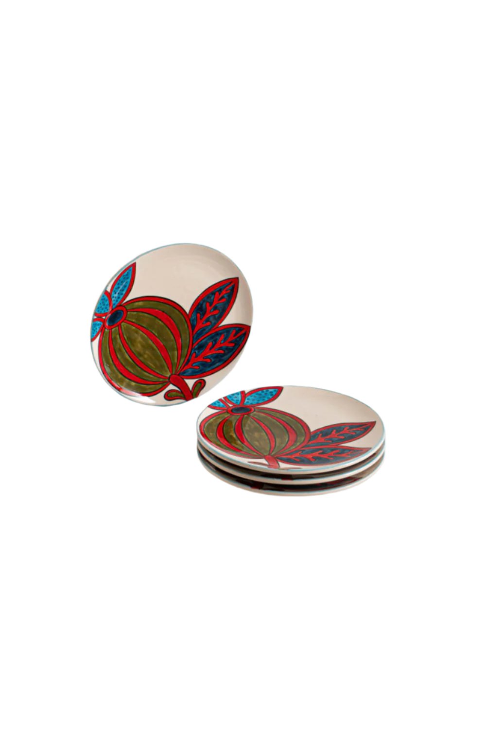 La Casa Antica-Seramik Tatlı Tabağı Seti 6 Suzani-Tabak & Kase-1-Milagron.com