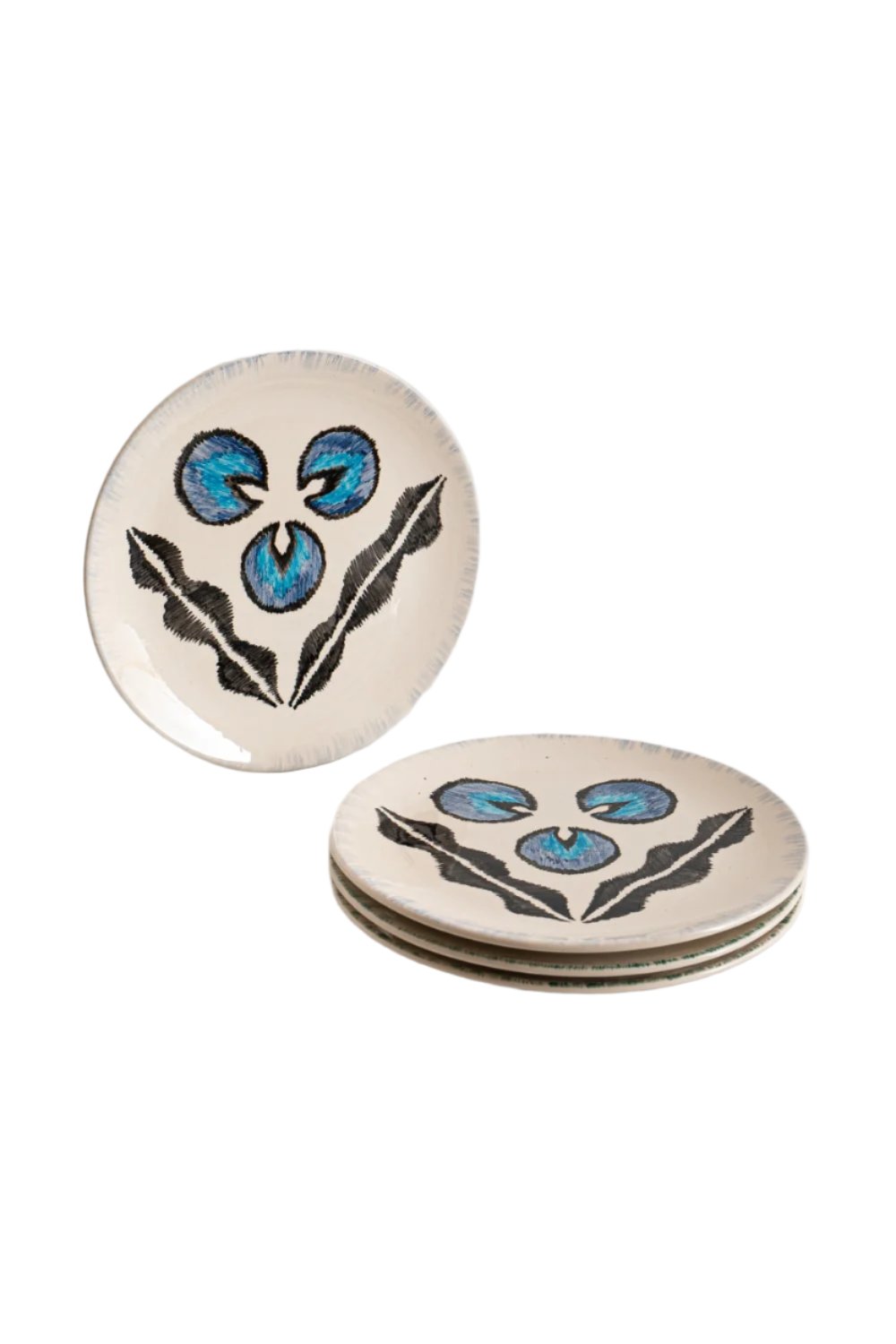 La Casa Antica-Seramik Yemek Tabağı Seti 7 Chintamani Mavi-Tabak & Kase-1-Milagron.com