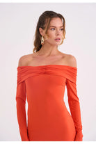 Bellagio Düşük Omuzlu Jarse Elbise