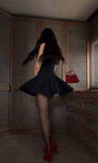 Black Muse Dokuma Balon Etekli Elbise