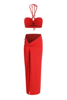 Flam Pareo Etek Crop Top Alt Üst Takım