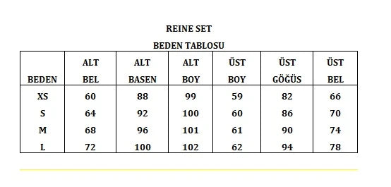 Reine Set Alt Üst Takım