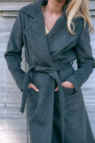 Kruvaze Kaşe Kaban Gri - 3