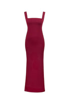 Lara Likralı Bordo Maxi Elbise - 1