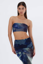 Cosmo Tül Straplez Crop Top