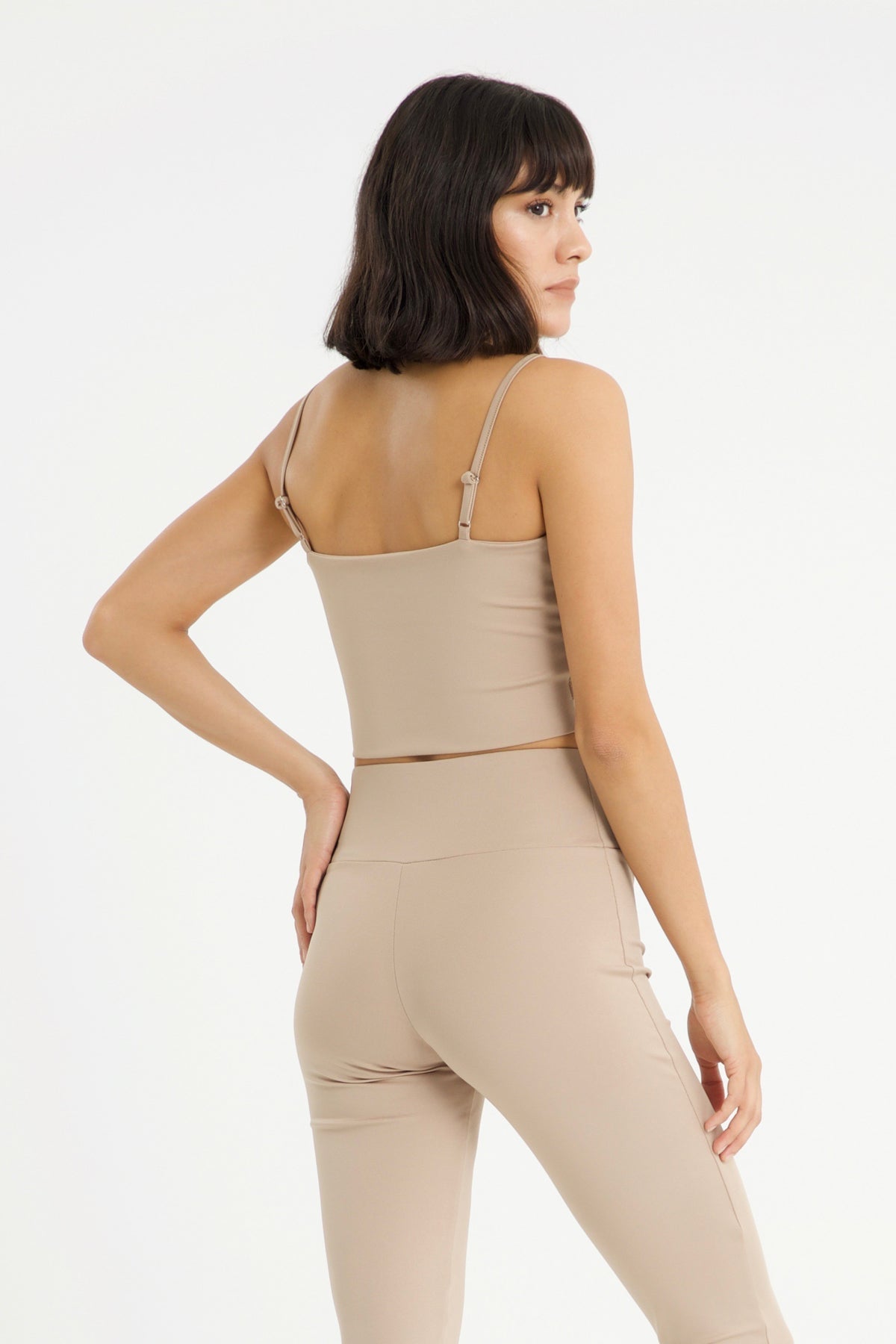 Dione Çapraz Askılı Crop Top | Bej