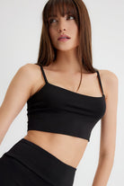 Doris Askılı Crop Top | Siyah
