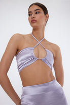 Flora Bağlamalı Crop Top