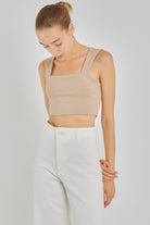 Larisa Kalın Askılı Crop Top | Bej