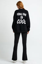 Nakışlı Oversize Sweatshirt, Unisex - 2