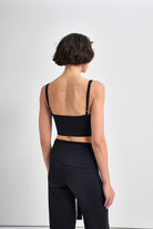 Riva Toka Detaylı Crop Top | Siyah